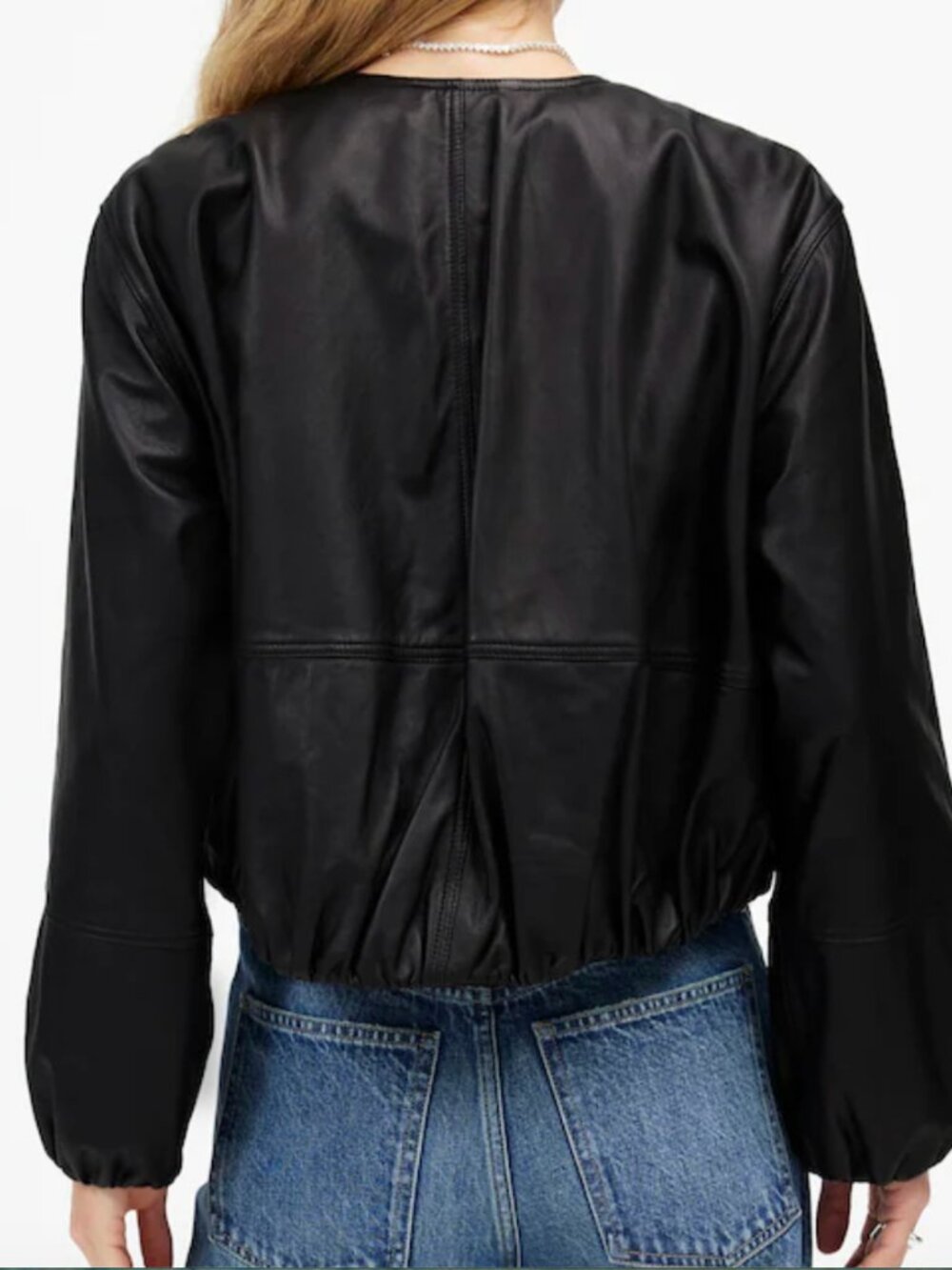 Madewell New With Tags | Real Leather Bubble-Sleeve Jacket | Size XL - Picture 4 of 5